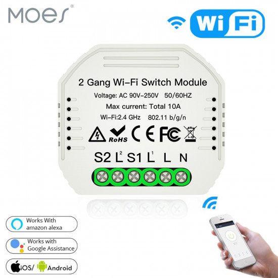 INTERRUPTEUR INTELLIGENT WIFI 2 VOIS TUYA INTERRUPTEUR INTELLIGENT WIFI 2 VOIS TUYA